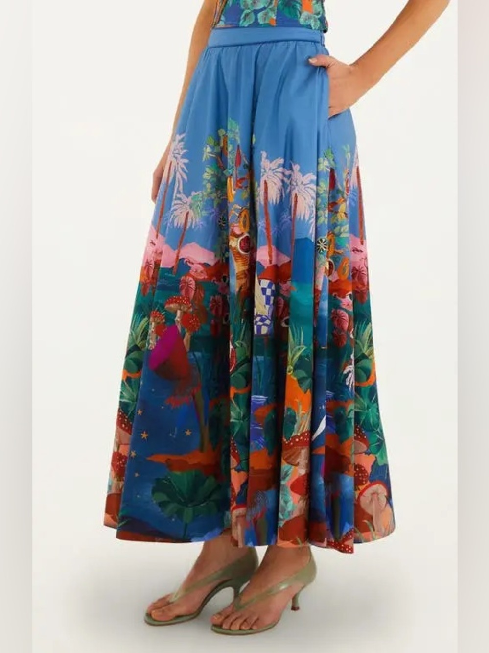 FARM Rio Dream Landscape Organic Cotton Maxi Skirt - Picture 8 of 10